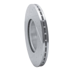 Volkswagen EuroVan Brake Rotor (1) - Front Right - R1 Concepts - Drilled & Slotted - Silver - `01-`03